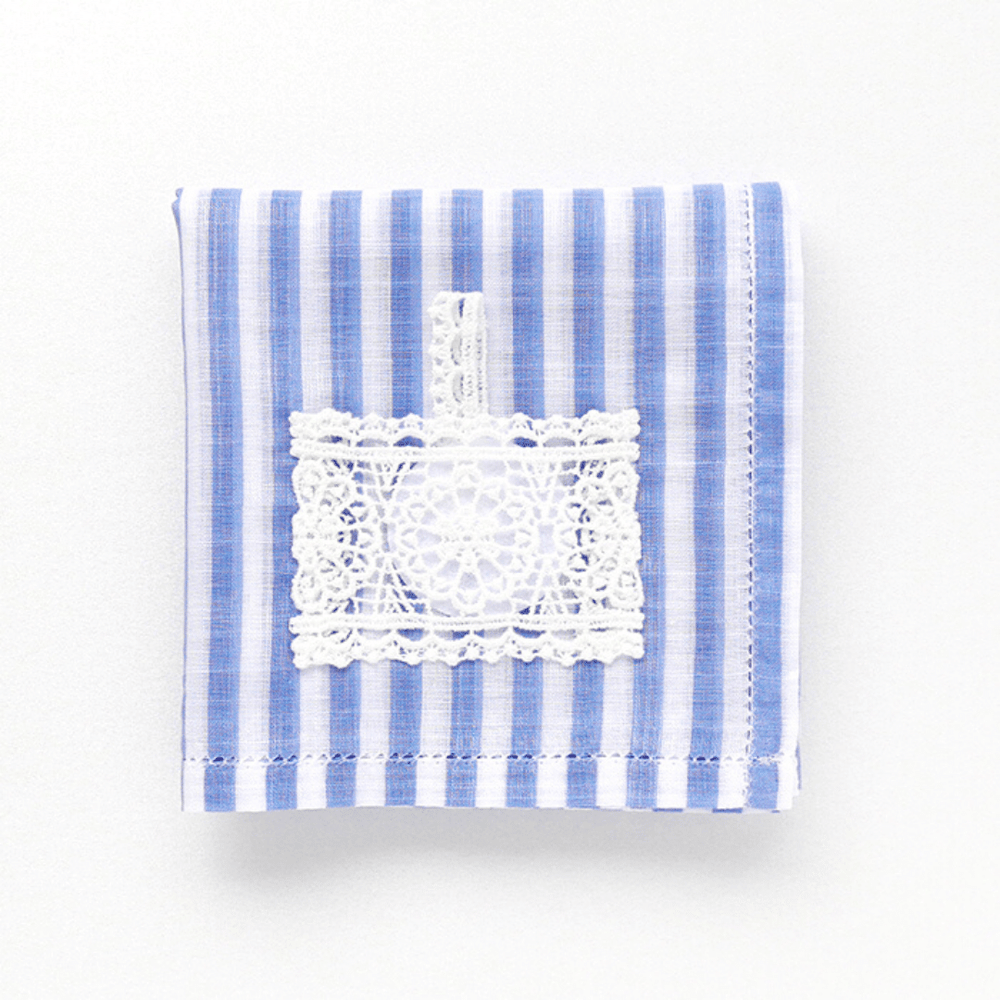 blue sachet handkerchief made in japan with lavender essential oil