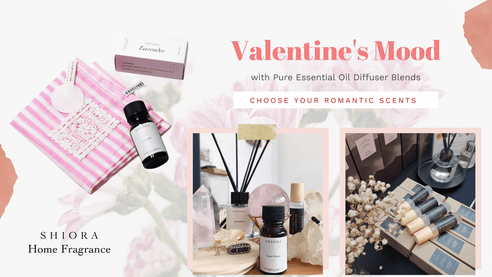 Create valentine's mood with pure essential oil blends and reed diffusers from SHIORA Singapore