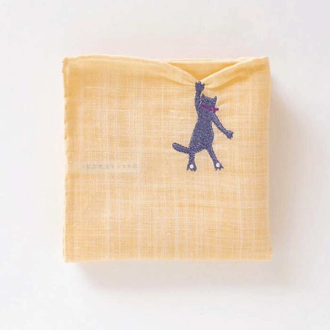 cat design handkerchief made in japan