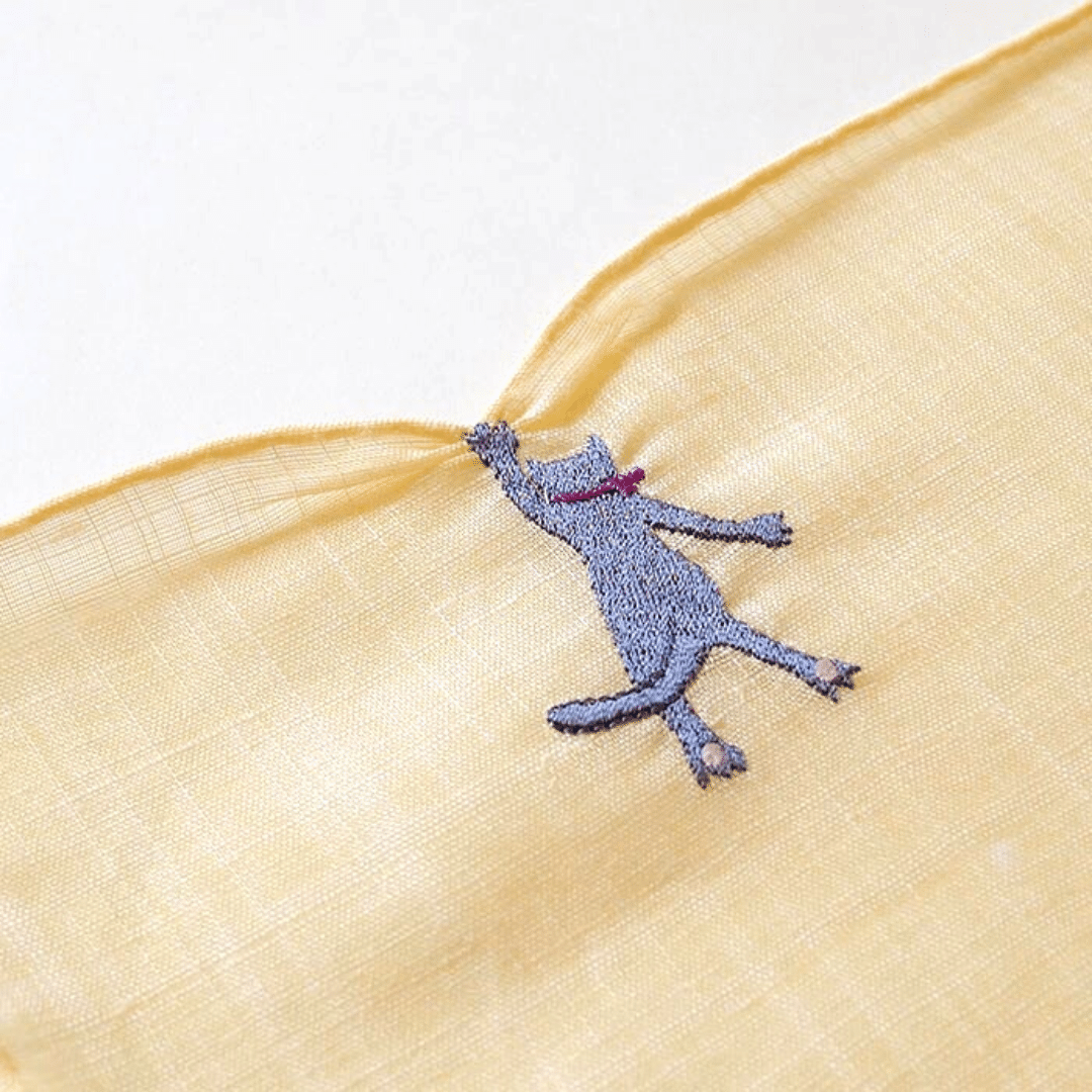 cat design handkerchief made in japan