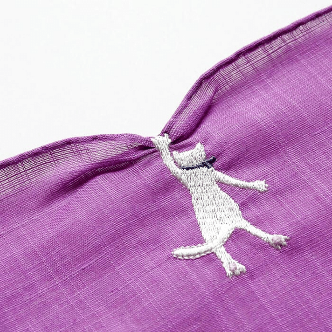 cat design handkerchief made in japan