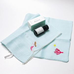 
                
                    Load image into Gallery viewer, mermaid design handkerchief made in japan with bergamot essential oil
                
            